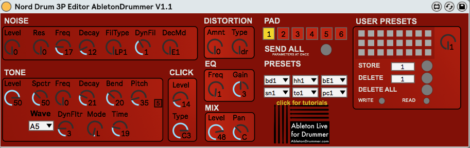 Nord Drum Ableton Live Editor.png