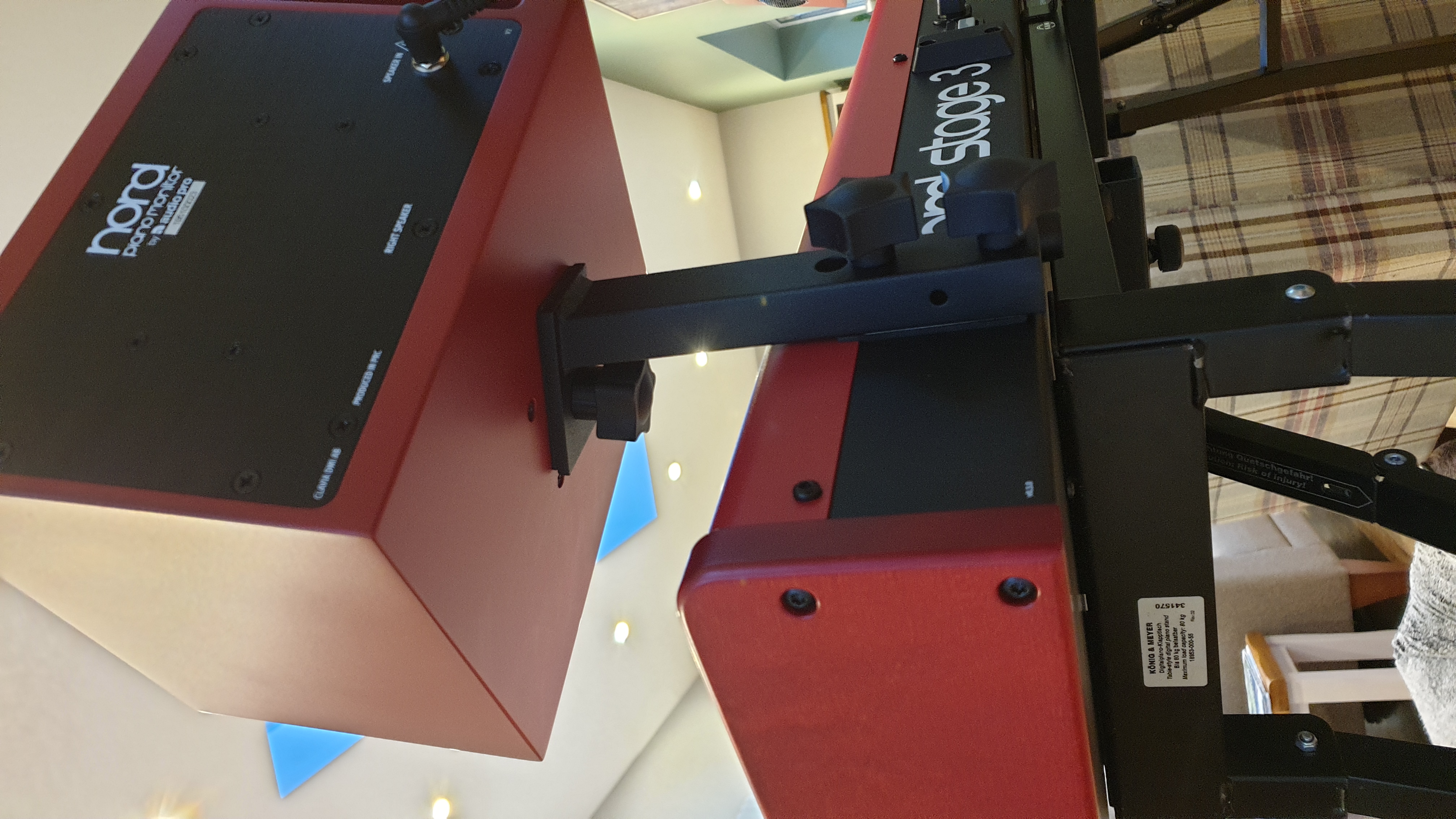 Underside of right monitor mounted
