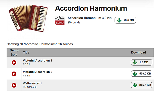 Partially, there are bundles to download (top right corner)