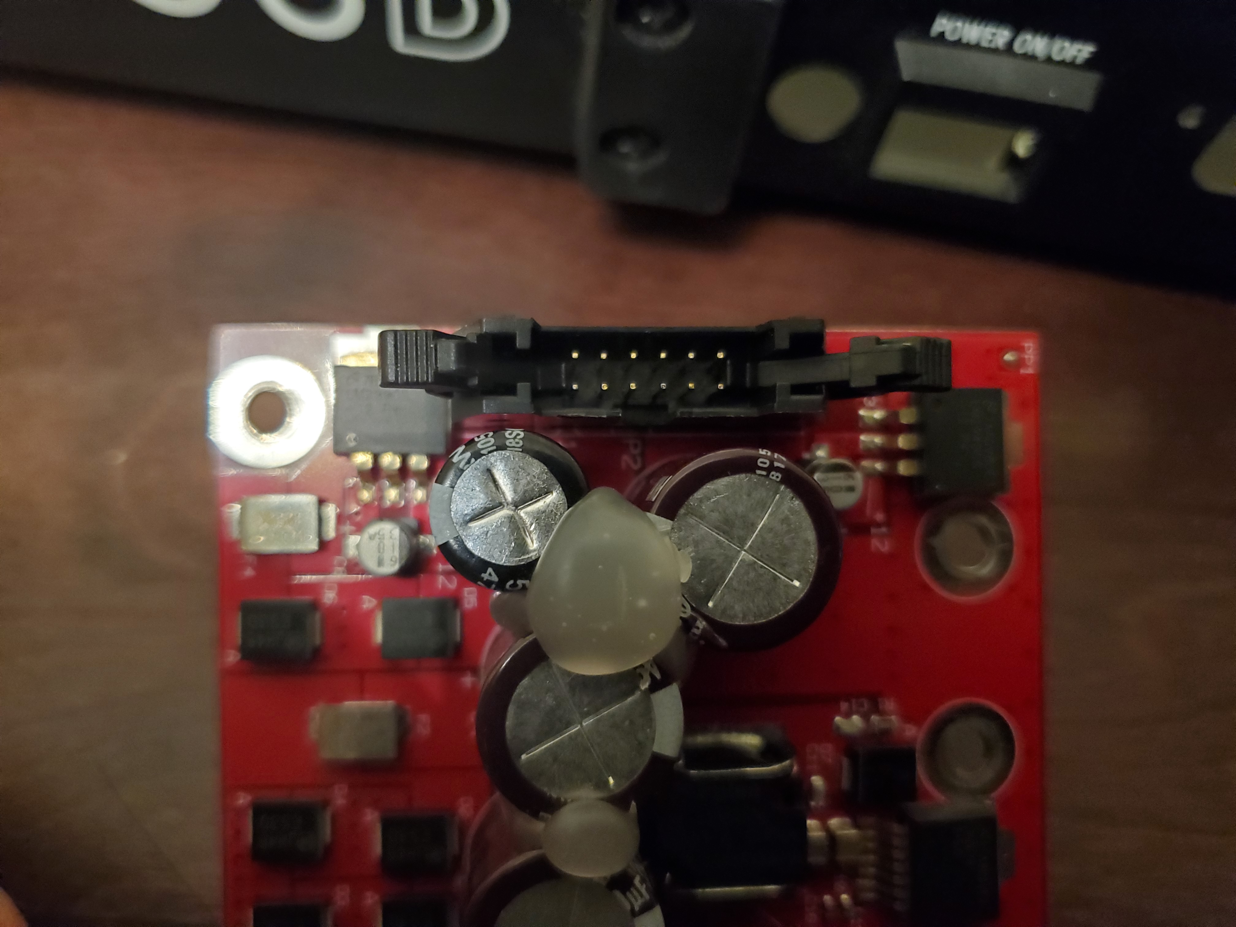 Photo of the PSU ribbon cable connector.