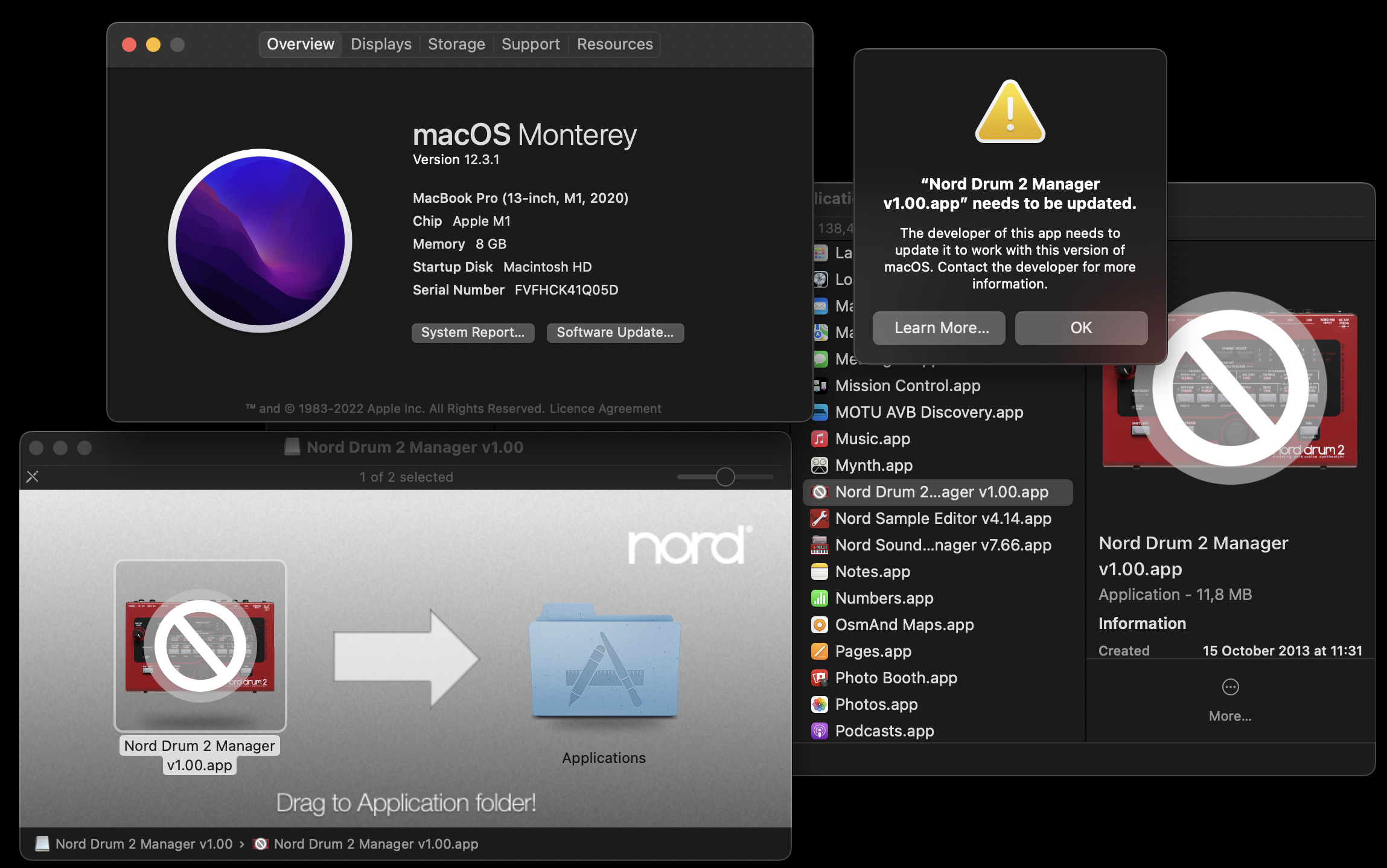Error trying to launch &quot;Nord Drum 2 Manager&quot;