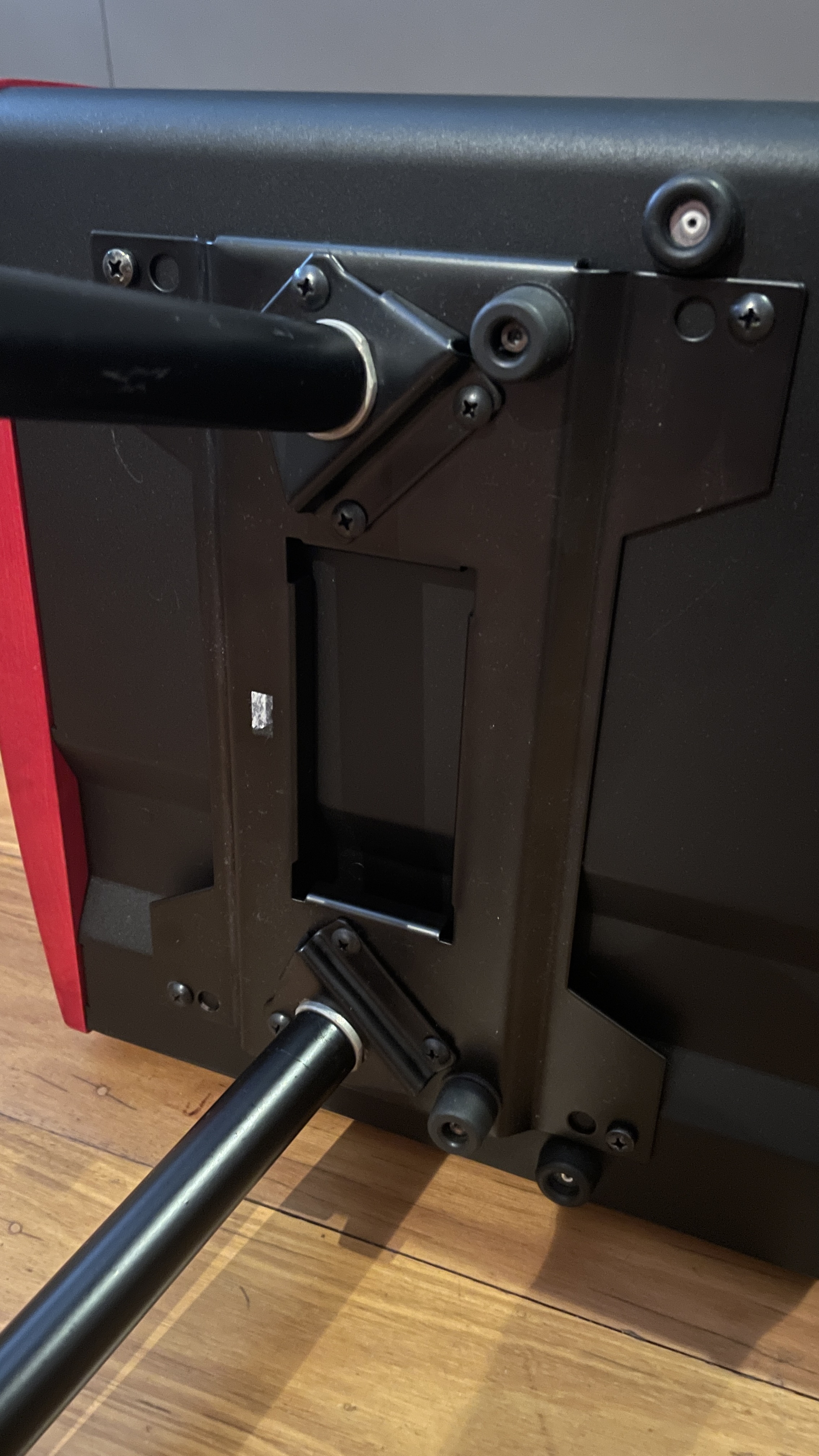 Closeup of stand plate