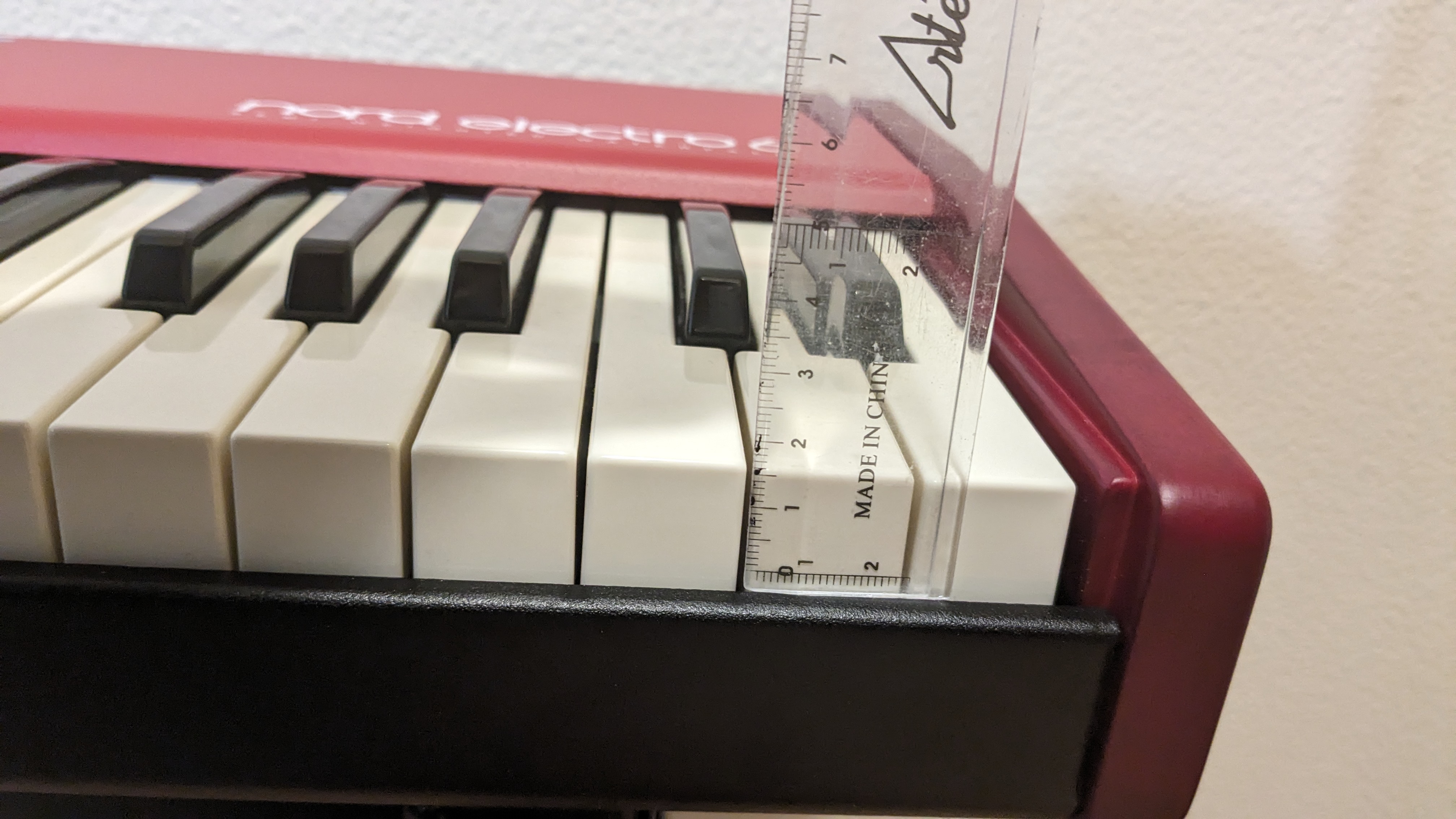 The ruler does not fit in the gap