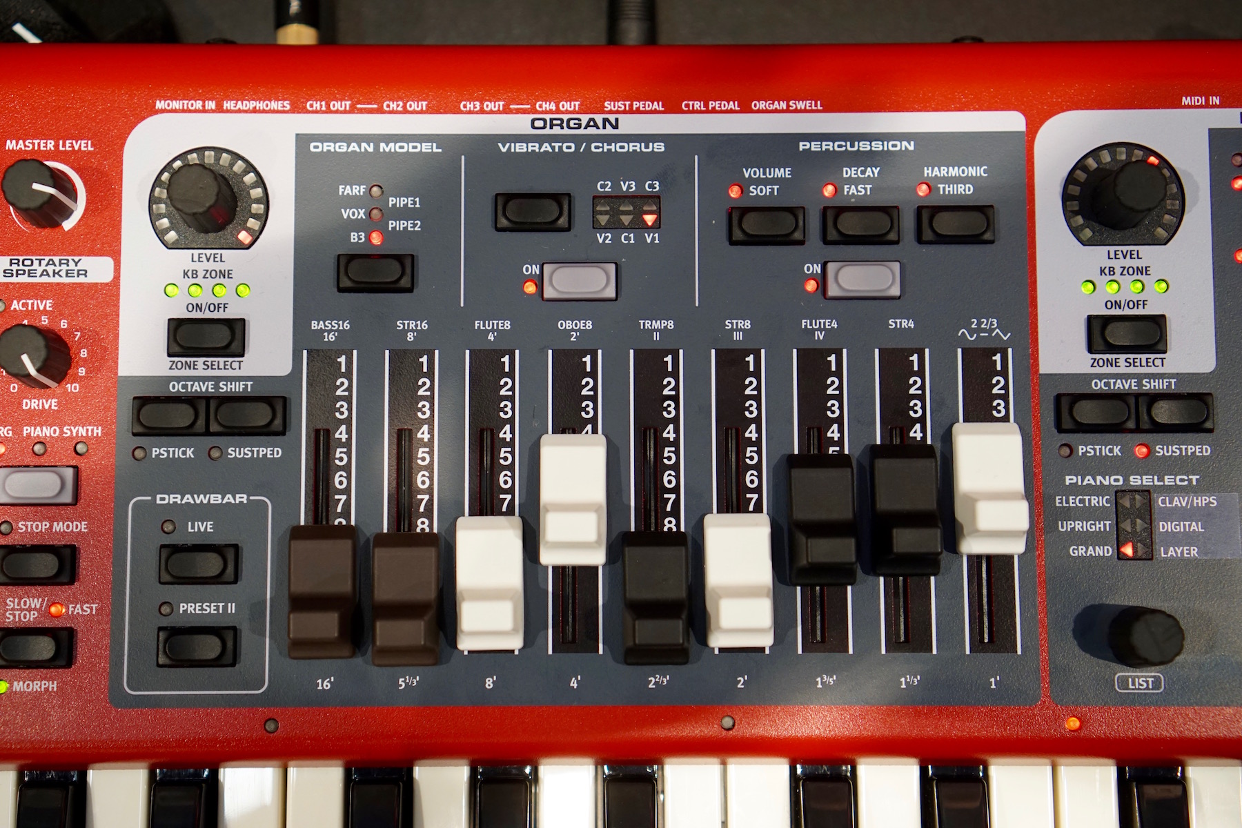 See the additional drawbar settings